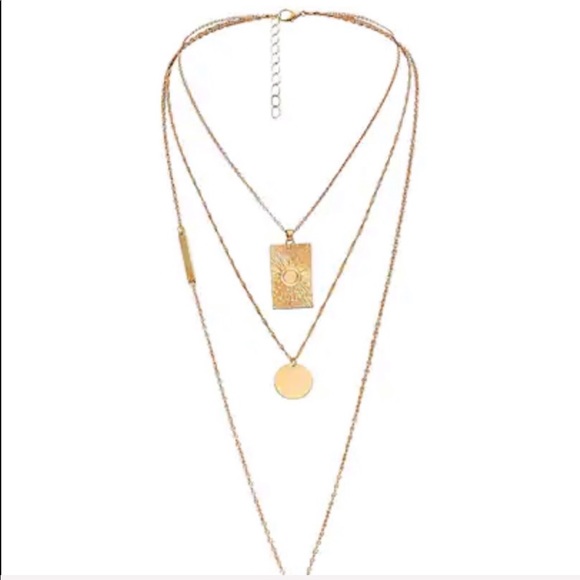 LAST ONE SALE Triple Layer Sunset Pendant Necklace - Picture 5 of 7